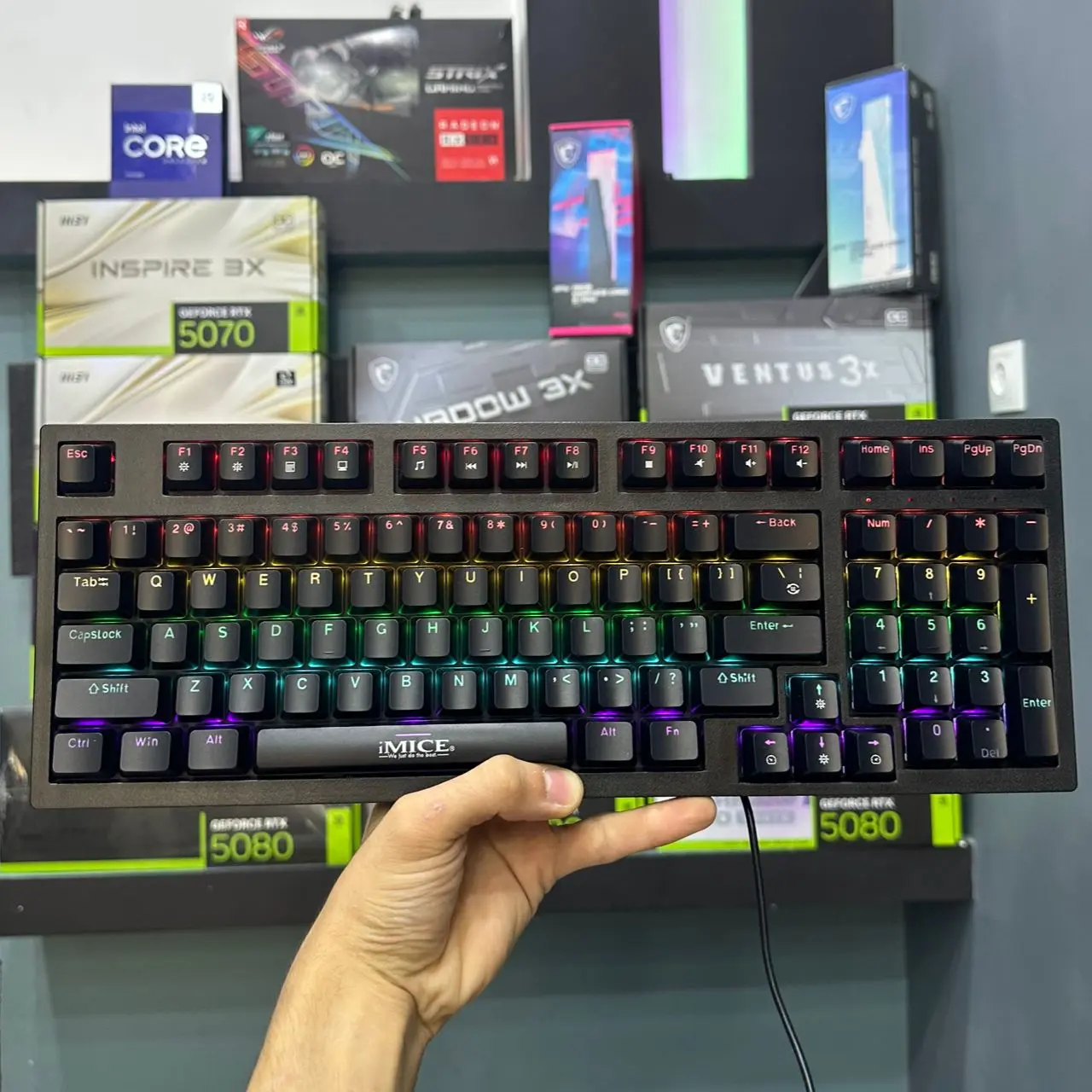 CLAVIER MECANIQUE GAMING IMICE GK-500 BLACK RED_SWITCH RGB